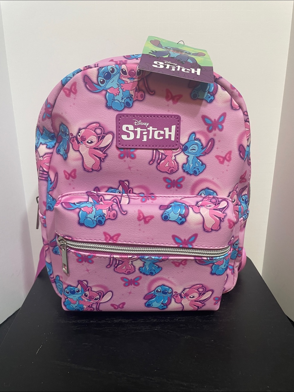 Disney Pink and Blue Stitch Allover Mini Backpack